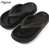 Fligmm Indoor Shoes Women 4.5cm Thick Bottom Platform Sea Flip-Flop Thong Sandals Summer Shoes Soft Bathroom Slippers 0410