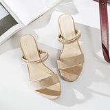 Fligmm Korean Sandals Women's 2024 New Thick Heels Sandals And Slippers One Shoe And Two Open-Toed Women's Shoes