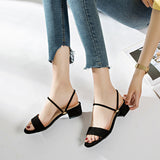 Fligmm Korean Sandals Women's 2024 New Thick Heels Sandals And Slippers One Shoe And Two Open-Toed Women's Shoes