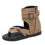 Fligmm New Heightened Women's Shoes With High Toes, High Heels, Retro Roman Shoes, Toe Flat-Soled Sandals In Summer