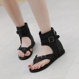 Fligmm New Heightened Women's Shoes With High Toes, High Heels, Retro Roman Shoes, Toe Flat-Soled Sandals In Summer