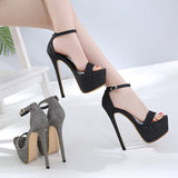 Fligmm 46 High Heels, Bed, Sex Appeal Shoes, Nightclub, Sexy Model, Super High Heel, Waterproof Platform, Large Size With Sandals