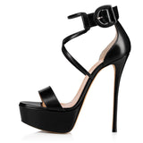 Fligmm Lady Waterproof Table Buckle Exposed Toe Dew High-Heeled Sandals Ebay