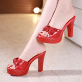 Fligmm Women With High-Heeled Sandals 2024 New Fashionable Outfits With Thick Heels And Thick Soles Small Size 3233 Open-Toed Sandals And Slippers