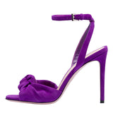 Fligmm Ladies Red, Purple And Black Knotted High-Heeled Sandals Are Sold Directly To Chengdu