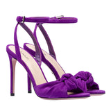 Fligmm Ladies Red, Purple And Black Knotted High-Heeled Sandals Are Sold Directly To Chengdu