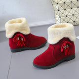 Fligmm Celebrity Snow Boots 2024 Autumn And Winter New Korean Version Of Short Boots Plush Thickened Warm Cotton Boots Children