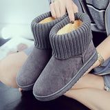 Fligmm Winter New Flat-Bottomed Woolen Mouth Snow Boots Women's Cotton Shoes Comfortable Short Tube Velvet Pregnant Women's Anti-Skid Shoes