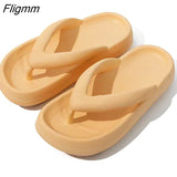 Fligmm Indoor Shoes Women 4.5cm Thick Bottom Platform Sea Flip-Flop Thong Sandals Summer Shoes Soft Bathroom Slippers 0410