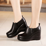 Fligmm Women's Shoes With Velvet, Thick Soles, Waterproof Table, Deep Slope Heels, Simple, Fashionable Overshoes, High Heels.