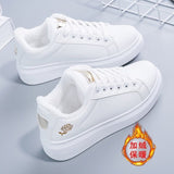 Fligmm White Shoes Women's 2024 Autumn Style Ins Fashion Shoes Street Shooting Korean Version Of Online Celebrity Thick-Soled Comfortable Leather Casual Board Shoes