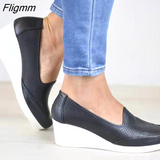 Fligmm New Women Casual Shoes Wedges Shoes Woman Sneakers Slip On Female Sneakers Hollow Breathable Zapatillas Mujer Ladies Shoes 0410