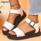 Fligmm Women Sandals High Quality Summer Sandals With Heels Casual Summer Shoes For Women Wedge Heel Platform Sandalias Mujer 2023 New 0410