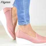 Fligmm New Women Casual Shoes Wedges Shoes Woman Sneakers Slip On Female Sneakers Hollow Breathable Zapatillas Mujer Ladies Shoes 0410