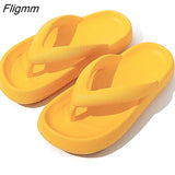 Fligmm Indoor Shoes Women 4.5cm Thick Bottom Platform Sea Flip-Flop Thong Sandals Summer Shoes Soft Bathroom Slippers 0410