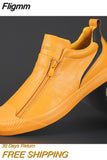 Fligmm New Autumn Men's Trendy Sneakers Leather Soft Sole Men Shoes Size 38-44 0410