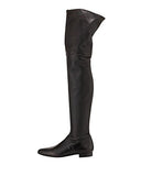 Fligmm And Gray Square Heel Flat Thigh Boots Ladies Winter Velvet Boots Round Head Short Zipper Knee Boots