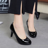 Fligmm Comfortable Formal Dress Shoes, Stilettos, Round-Headed Professional Shoes, Black High-Heeled Work Shoes, Special Offer