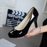 Fligmm Comfortable Formal Dress Shoes, Stilettos, Round-Headed Professional Shoes, Black High-Heeled Work Shoes, Special Offer