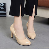 Fligmm Comfortable Formal Dress Shoes, Stilettos, Round-Headed Professional Shoes, Black High-Heeled Work Shoes, Special Offer