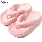 Fligmm Indoor Shoes Women 4.5cm Thick Bottom Platform Sea Flip-Flop Thong Sandals Summer Shoes Soft Bathroom Slippers 0410