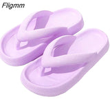 Fligmm Indoor Shoes Women 4.5cm Thick Bottom Platform Sea Flip-Flop Thong Sandals Summer Shoes Soft Bathroom Slippers 0410