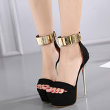 Fligmm High Heels Summer Waterproof Nightclub Banquet Shoes With Large Size Stilettos Sandals