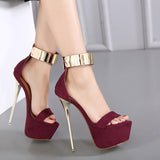 Fligmm High Heels Summer Waterproof Nightclub Banquet Shoes With Large Size Stilettos Sandals