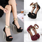 Fligmm High Heels Summer Waterproof Nightclub Banquet Shoes With Large Size Stilettos Sandals