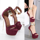 Fligmm High Heels Summer Waterproof Nightclub Banquet Shoes With Large Size Stilettos Sandals