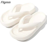 Fligmm Indoor Shoes Women 4.5cm Thick Bottom Platform Sea Flip-Flop Thong Sandals Summer Shoes Soft Bathroom Slippers 0410