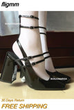 fligmm Fashion Pumps High-heel Shoes With Straps For Women Mary Jane Lovey Pumps Square Toe 2023 Spring Pumps Ins Popular 0410