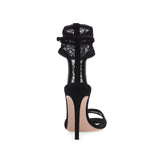 Fligmm Black Gold Sexy Net Cloth Lace Super High Heels Sandals Large Size Fashion Women's Shoes