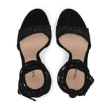 Fligmm Black Gold Sexy Net Cloth Lace Super High Heels Sandals Large Size Fashion Women's Shoes