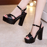 Fligmm Super High Heels, Thick Heels, Waterproof Platform Sandals, Women's Extra Small Size Muffin Thick Soles, Models, Cheongsam, Walking Shoes.