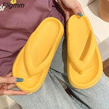 Fligmm Indoor Shoes Women 4.5cm Thick Bottom Platform Sea Flip-Flop Thong Sandals Summer Shoes Soft Bathroom Slippers 0410