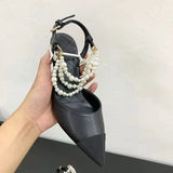 Fligmm style Fashion beaded Mary Janes Women Sandals Elegant High heels Summer Slingbacks Pumps Sandals Lady Party Prom Shoes