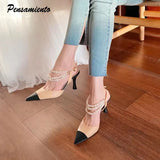 Fligmm style Fashion beaded Mary Janes Women Sandals Elegant High heels Summer Slingbacks Pumps Sandals Lady Party Prom Shoes