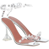 Fligmm style Summer Transparent Women Sandals Fashion Crystal Clear heeled Female Party Prom Shoes High heels Gladiator Sandals