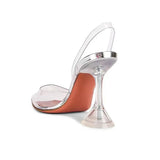 Fligmm size 34-45 Transparent PVC Women Pumps Fashion Cup Heeled Slingbacks Summer Jelly Shoes Elegant High heels Party Prom Shoes