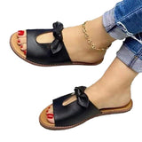 Fligmm Large Size Women's Shoes New Summer Bows, Empty Ladies Sandals, Slippers, Bows, Sandals, Girls.