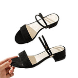 Fligmm Korean Sandals Women's 2024 New Thick Heels Sandals And Slippers One Shoe And Two Open-Toed Women's Shoes