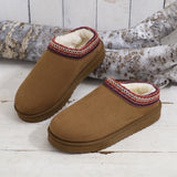 Fligmm Hot Autumn Winter New Slippers Women's Warm Cotton Slippers Lace Half Slippers Snow Boots