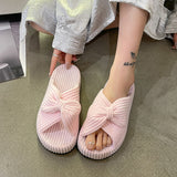 Fligmm Flat Soles And Wear A Word Flip-Flop Four Seasons New Butterfly Indoor Soft Soles Comfortable Ladies Cotton Slippers