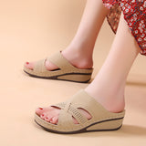 Fligmm Size Stitches, Slippers, Women's Shoes, Sandals, Sandals, Middle-Aged Mothers, Leisure Slippers, Women's Slippers.