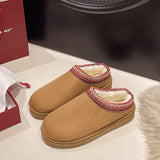 Fligmm Women's Shoes, Snow Boots, Women's Winter Fashion, Baotou Slippers, Muffin, Thick Soles, Warm Cotton Shoes.