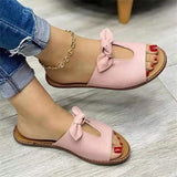 Fligmm Large Size Women's Shoes New Summer Bows, Empty Ladies Sandals, Slippers, Bows, Sandals, Girls.