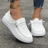 Fligmm 2024 New Large-Size Casual Single Shoes For Women With Flat Soles And Low-Top Love Shoes