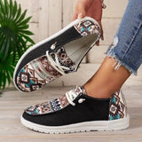 Fligmm Spring New Laced Canvas Loafers, Women's Shoes, Flat-Soled Casual Shoes, Ladies' Cloth Shoes, Mother's Shoes.