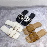 Fligmm Mao Flat-Soled Sandals And Slippers Women Wear Fashionable Shoes In Summer. 2024 New Fairy Style Soft-Soled Slippers